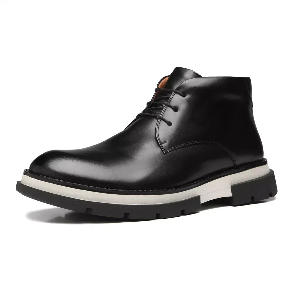 BOTA DERBY MASCULINA CASUAL EM COURO PRETO