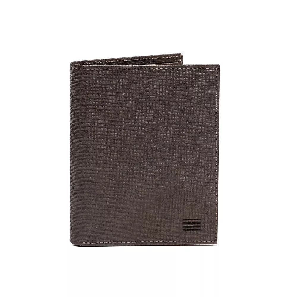 Carteira Masculina Em Couro Marrom - ESTAMPADO/CAFÉ